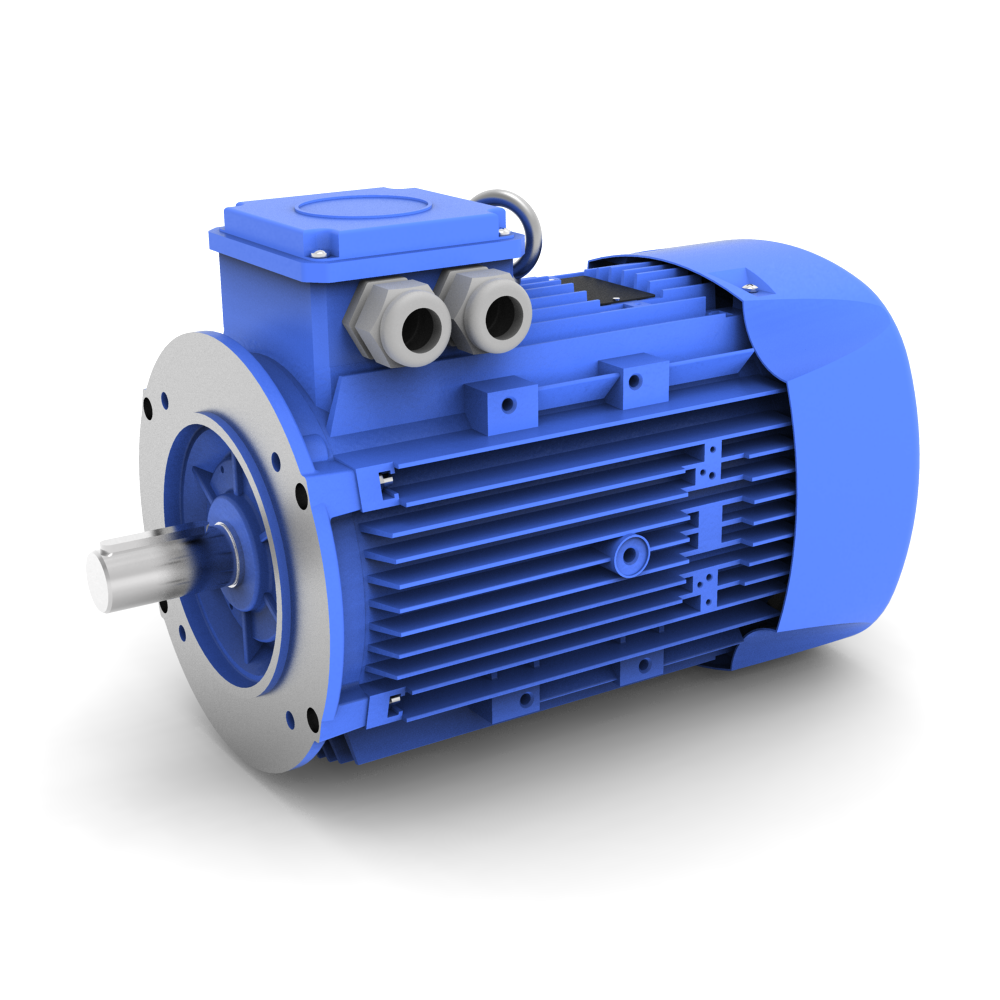 ELSTO Q3E-serie aluminium draaistroommotor IE3 bouwvorm B14b schuin voor aanzicht